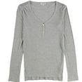 thumbnail image 1 of P.J. Salvage Womens Henley Lace Shoulder Pajama Sleep T-shirt, Grey, Medium, 1 of 2