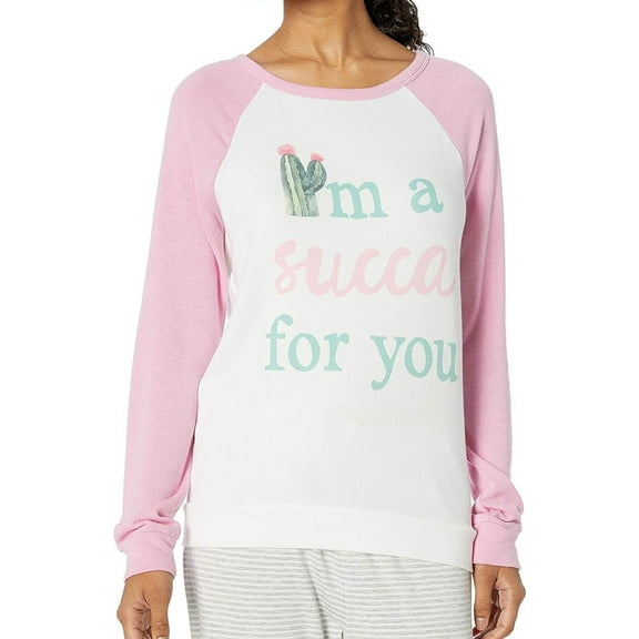 P.J. Salvage Womens I'm A Succa For You Pajama Sweater, Off-White, Medium