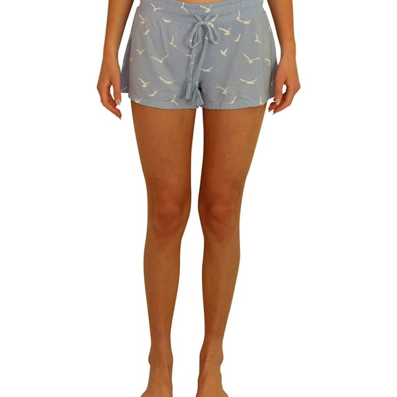 P.J. Salvage Womens In Flight Pajama Shorts, Blue, Small