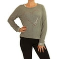 thumbnail image 1 of P.J. Salvage Womens Joyful In Heart Pajama Sweater, Grey, Medium, 1 of 1
