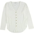 thumbnail image 1 of P.J. Salvage Womens Knitted Button Down Pajama Tops, Off-White, Medium, 1 of 2