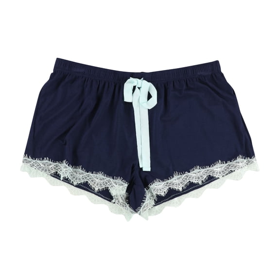 P.J. Salvage Womens Lace Design Pajama Shorts, Blue, Medium