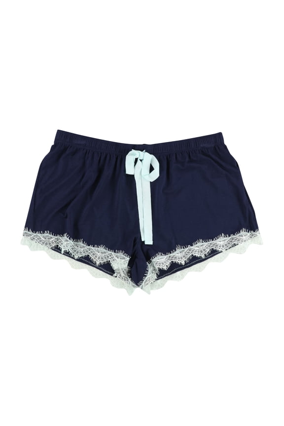 P.J. Salvage Womens Lace Design Pajama Shorts, Blue, Medium