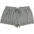 thumbnail image 1 of P.J. Salvage Womens Lace Design Pajama Shorts, Grey, Small, 1 of 2