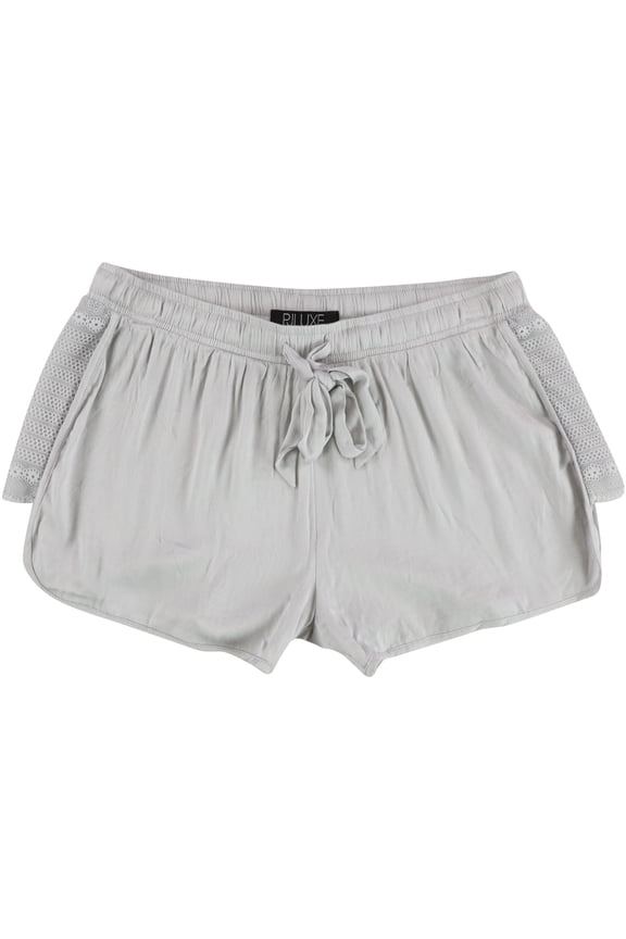 P.J. Salvage Womens Lace Mesh Inserts Pajama Shorts, Grey, Small