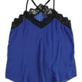 thumbnail image 1 of P.J. Salvage Womens Lace Pajama Sleep Cami Tank Top, Blue, Small, 1 of 2