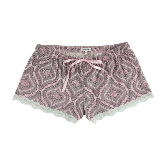 P.J. Salvage Womens Lace Trim Pajama Shorts, Pink, Medium