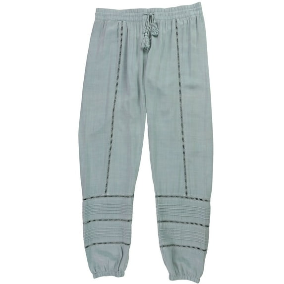 P.J. Salvage Womens Lattice-Detail Pajama Lounge Pants, Green, Small