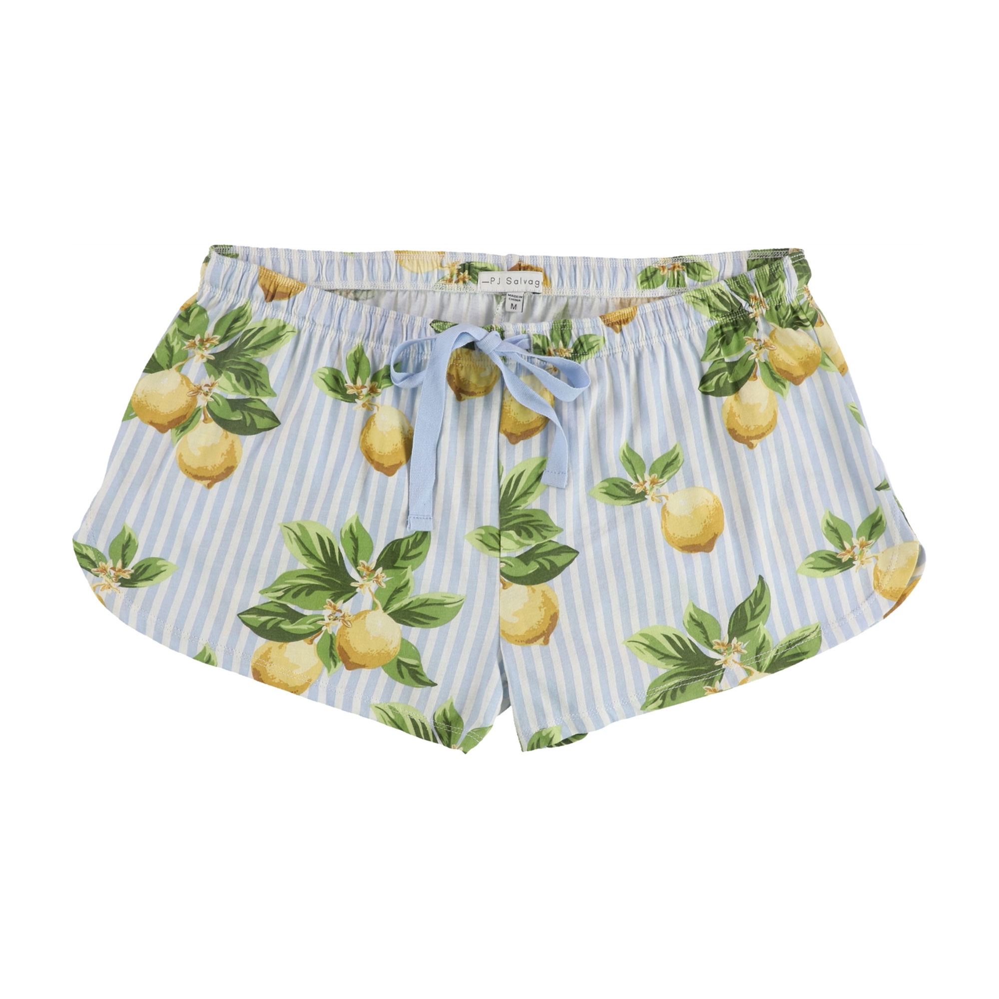 Salvage Womens Lemon Pajama Shorts, Blue, Medium Walmart