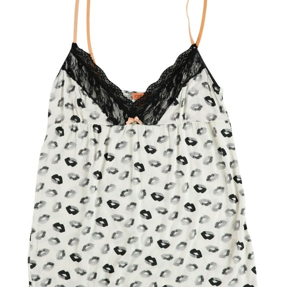 P.J. Salvage Womens Lips Pajama Sleep Cami Tank Top, White, Medium