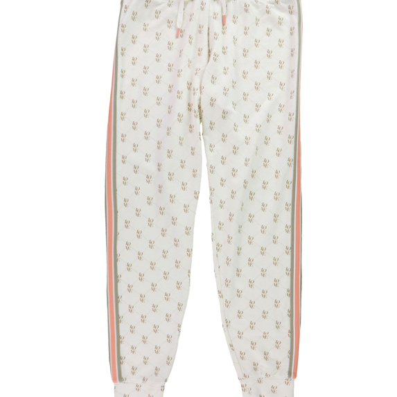 P.J. Salvage Womens Love Pajama Jogger Pants, Off-White, Small