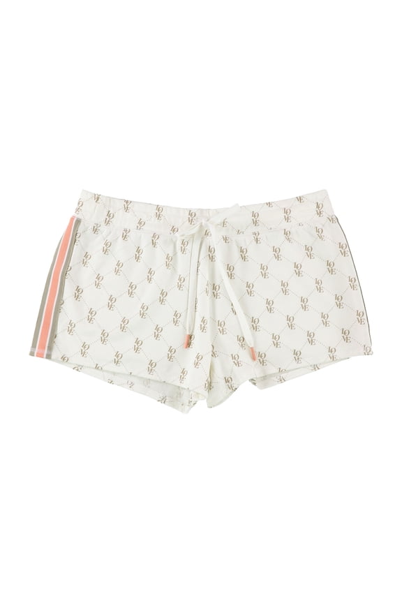 P.J. Salvage Womens Love Pajama Shorts, Off-White, Small