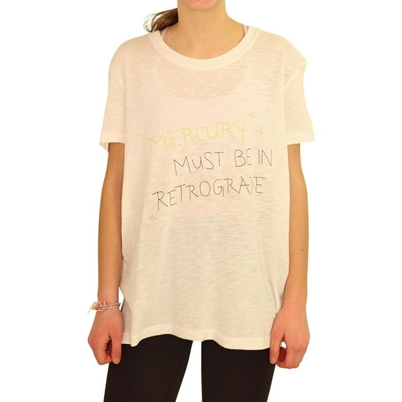 P.J. Salvage Womens Mercury Must Be In Pajama Sleep T-shirt, Off-White, Small