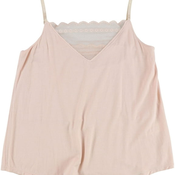 P.J. Salvage Womens Mesh Inserts Pajama Sleep Cami Tank Top, Pink, Medium
