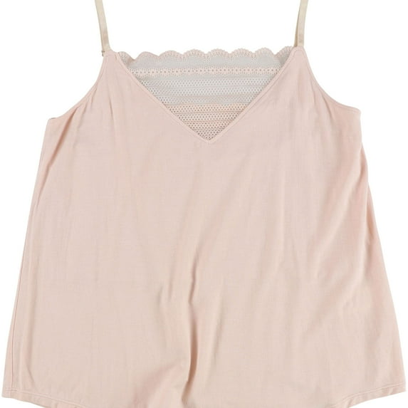 P.J. Salvage Womens Mesh Inserts Pajama Sleep Cami Tank Top, Pink, Small