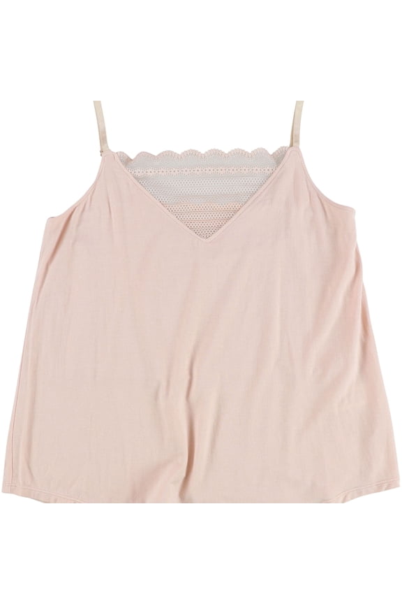 P.J. Salvage Womens Mesh Inserts Pajama Sleep Cami Tank Top, Pink, Small