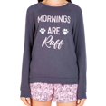 thumbnail image 1 of P.J. Salvage Womens Mornings Are Ruff Pajama Sweater, Grey, Small, 1 of 2