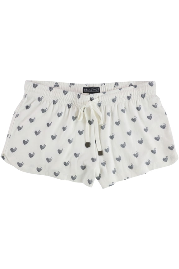 P.J. Salvage Womens Music Love Pajama Shorts, White, Medium