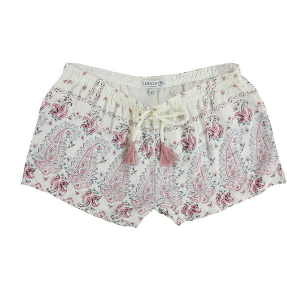 P.J. Salvage Womens Paisley Pajama Shorts, White, Medium