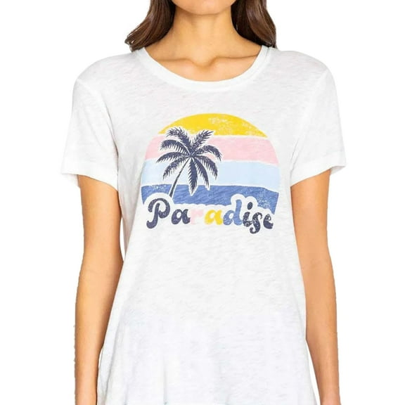P.J. Salvage Womens Paradise Pajama Sleep T-shirt, Off-White, Small