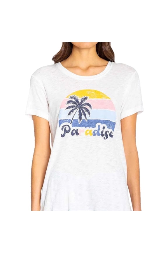 P.J. Salvage Womens Paradise Pajama Sleep T-shirt, Off-White, Small