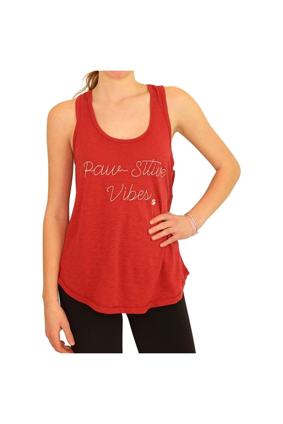 P.J. Salvage Womens Paw-sitive Vibes Pajama Sleep Tank Top, Red, Small