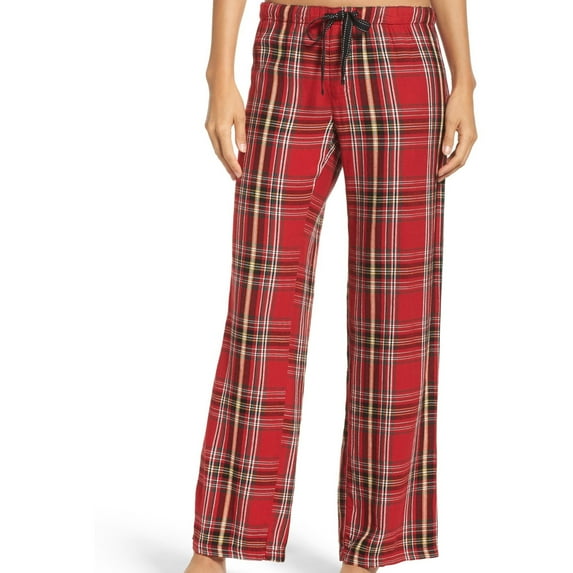 P.J. Salvage Womens Plaid Pajama Lounge Pants, Red, Small