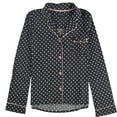 thumbnail image 1 of P.J. Salvage Womens Polka Dot Button Down Pajama Tops, Grey, Small, 1 of 2