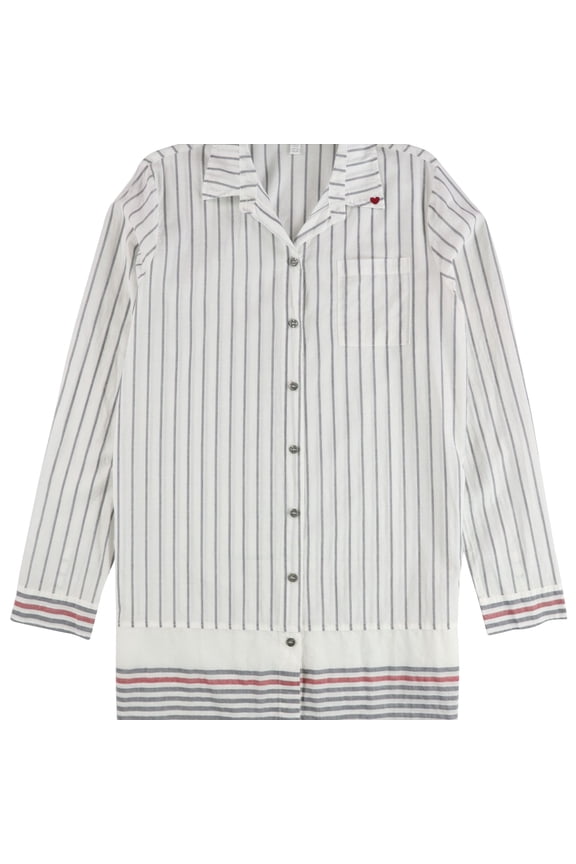 P.J. Salvage Womens Premium Button Down Pajama Tops, Off-White, Medium