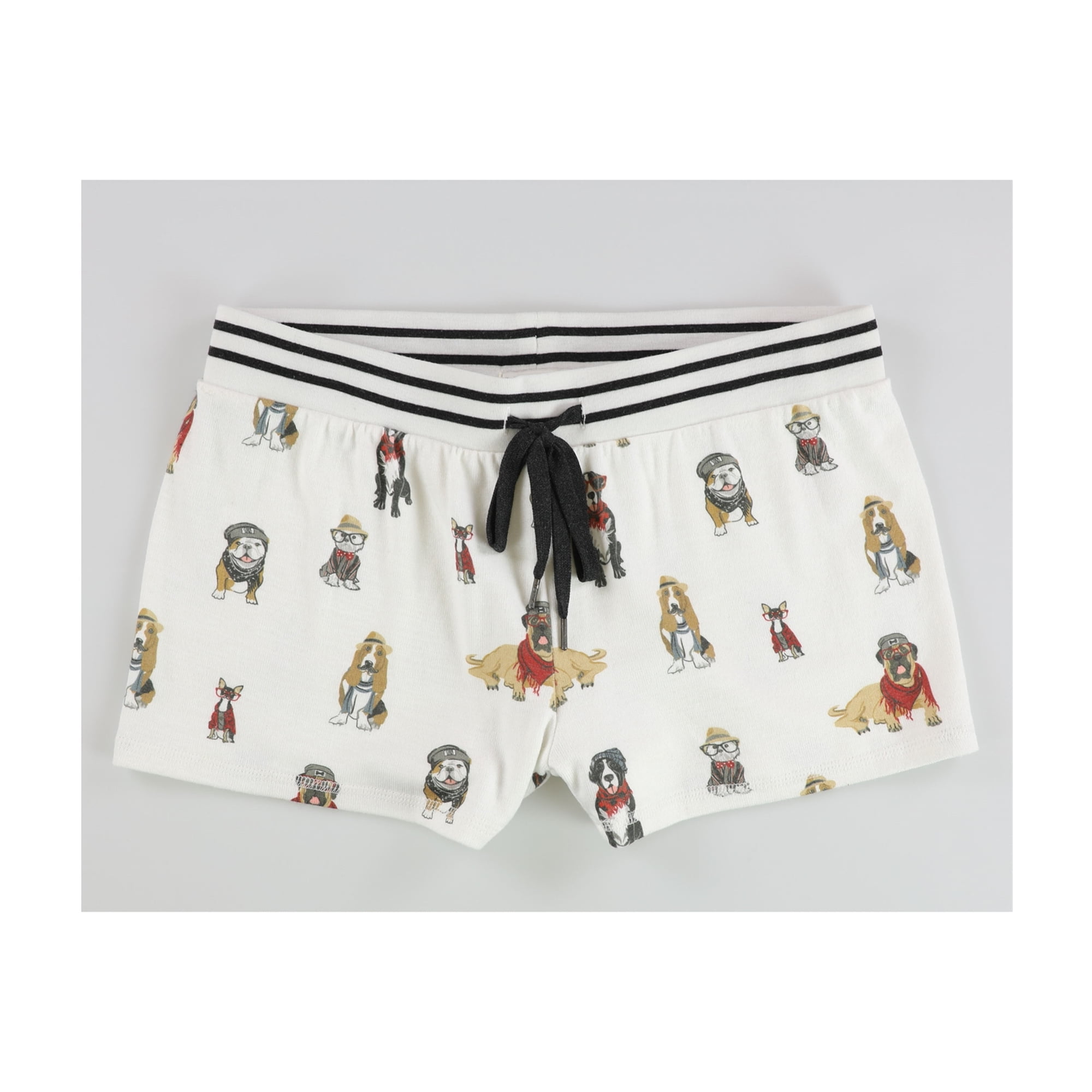 Salvage Womens Pups In Hats And Scarfs Pajama Shorts, Off