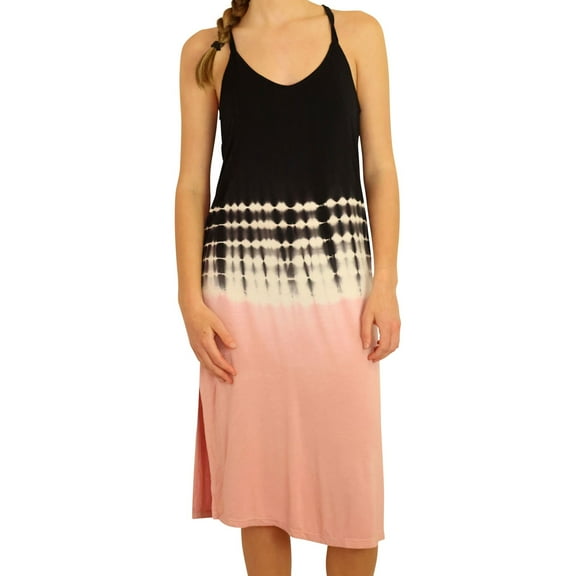 P.J. Salvage Womens Racerback Pajama Night Gown, Black, Small