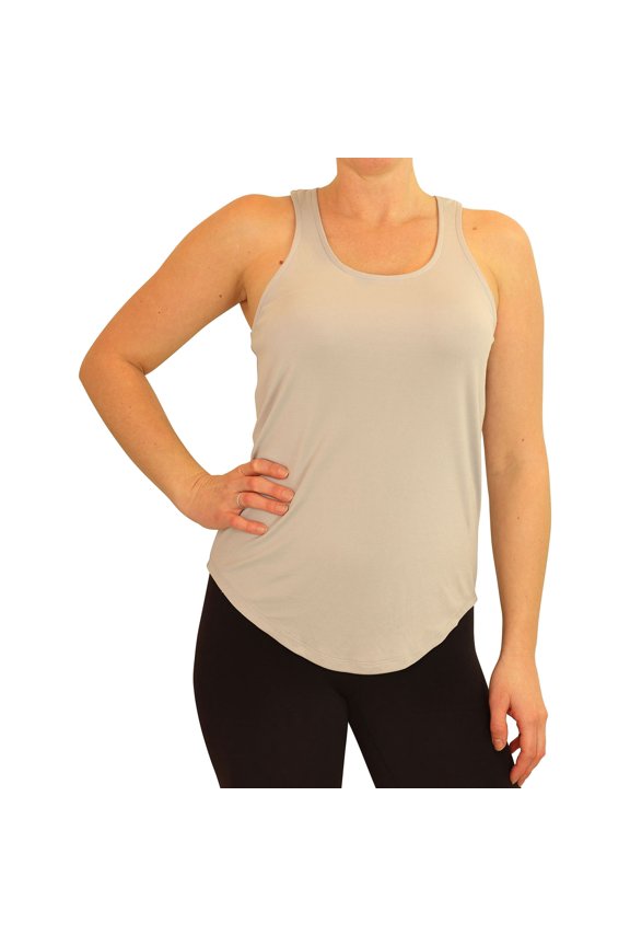 P.J. Salvage Womens Racerback Rounded Hem Pajama Sleep Tank Top, Grey, Medium
