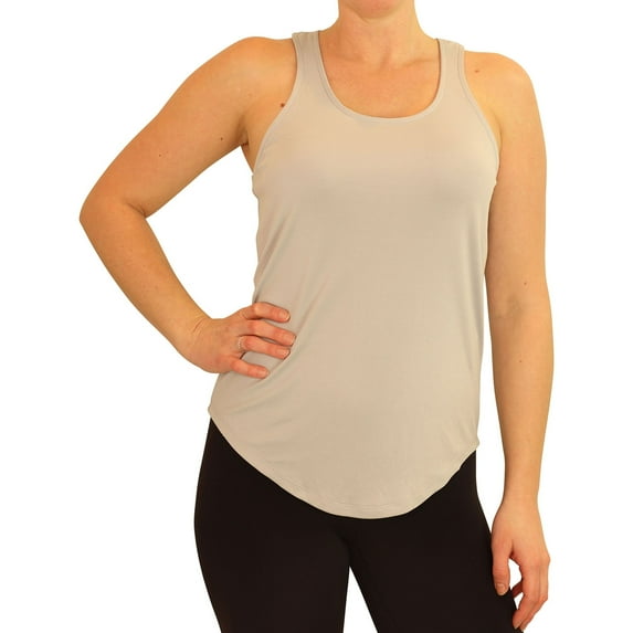 P.J. Salvage Womens Racerback Rounded Hem Pajama Sleep Tank Top, Grey, Medium