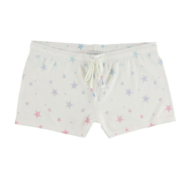 P.J. Salvage Womens Rainbow Stars Pajama Shorts, Off-White, Medium