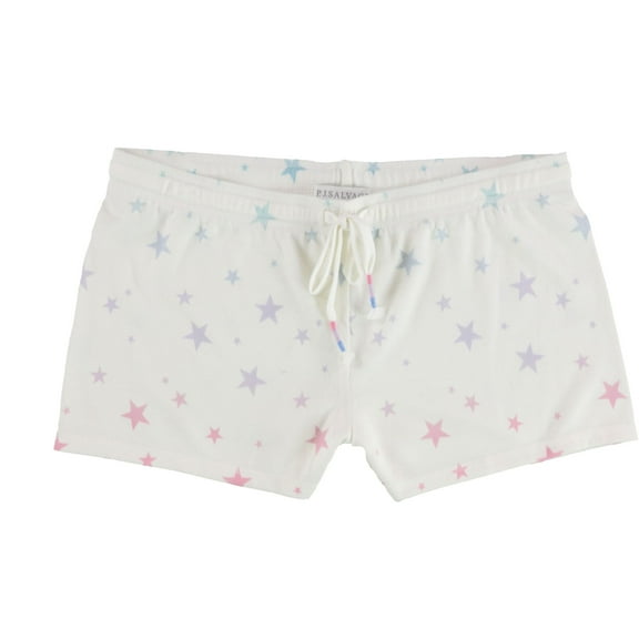 P.J. Salvage Womens Rainbow Stars Pajama Shorts, Off-White, Medium