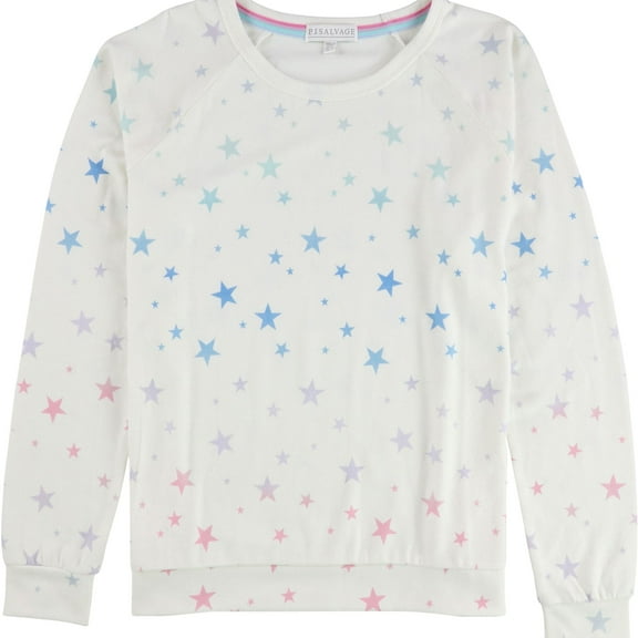 P.J. Salvage Womens Rainbow Stars Pajama Sleep T-shirt, Off-White, Small