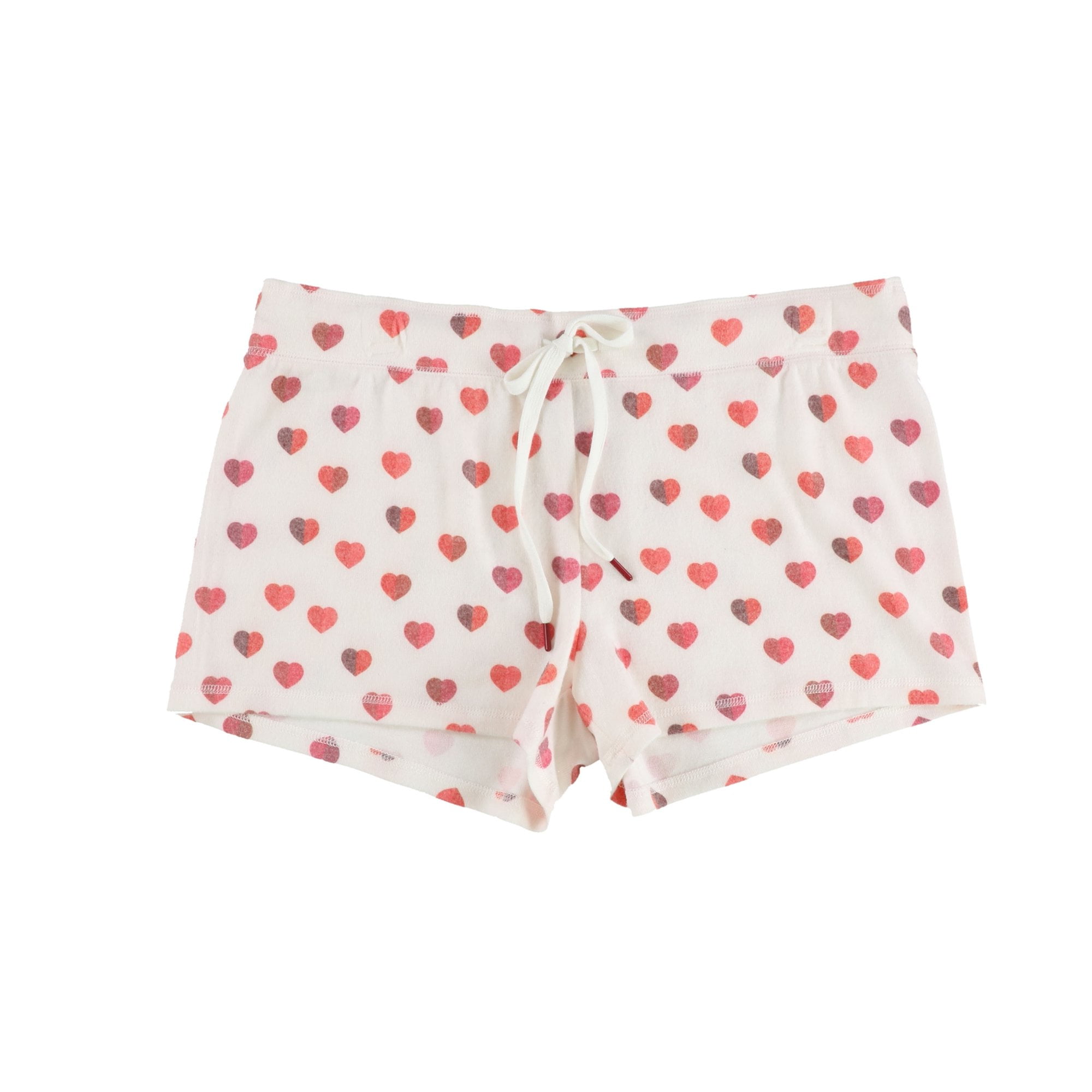P.J. Salvage Womens Red Hearts Pajama Shorts, Off-White, Medium