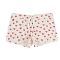 thumbnail image 1 of P.J. Salvage Womens Red Hearts Pajama Shorts, Off-White, Small, 1 of 2
