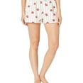thumbnail image 1 of P.J. Salvage Womens Red Lips Pajama Shorts, White, Medium, 1 of 2