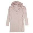 thumbnail image 1 of P.J. Salvage Womens Rib Sleeve Hoodie Robe, Pink, Small, 1 of 3