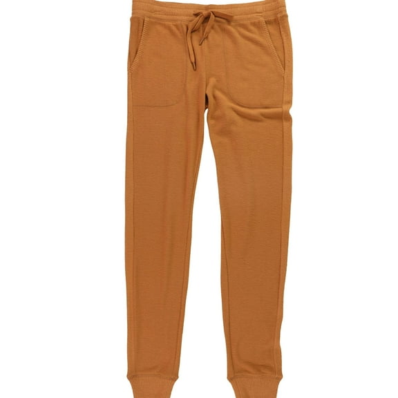 P.J. Salvage Womens Ribbed Pajama Jogger Pants, Orange, Small