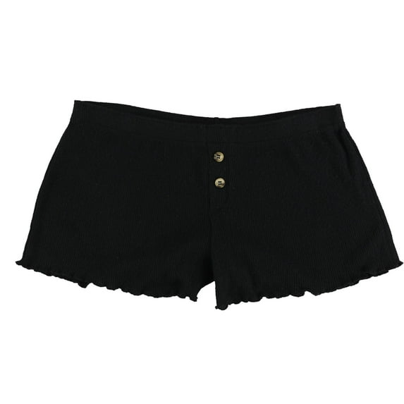 P.J. Salvage Womens Ribbed Pajama Shorts, Black, Medium