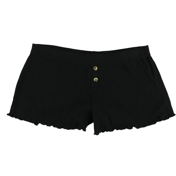 P.J. Salvage Womens Ribbed Pajama Shorts, Black, Medium