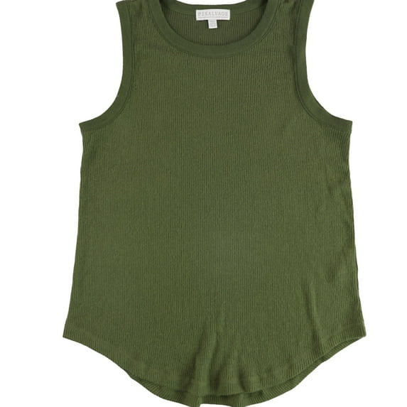 P.J. Salvage Womens Ribbed Pullover Pajama Sleep Tank Top, Green, Medium