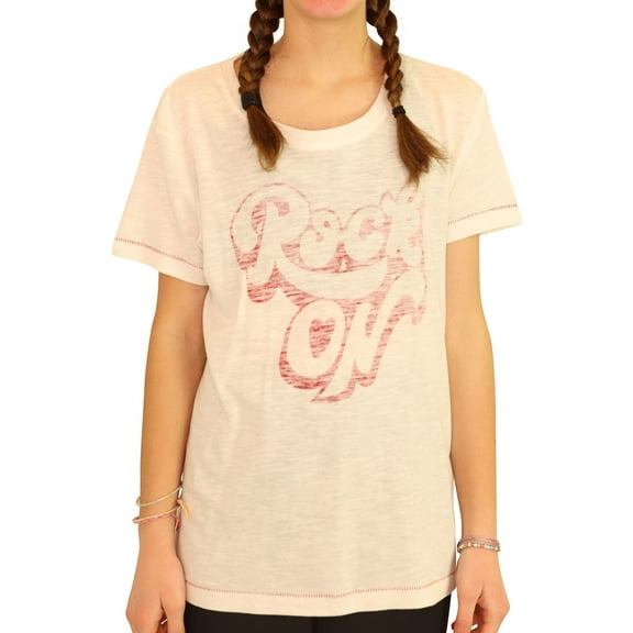 P.J. Salvage Womens Rock On Pajama Sleep T-shirt, White, Small