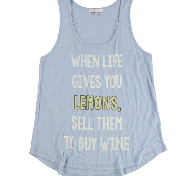 P.J. Salvage Womens Sell Them To Buy Wine Pajama Sleep Tank Top, Blue, Medium