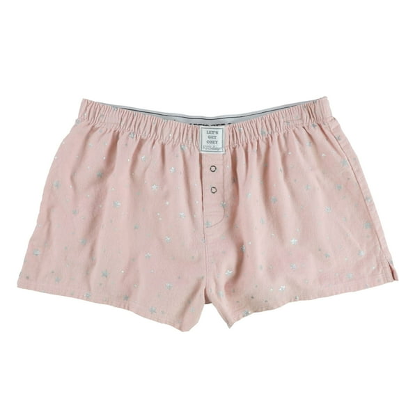P.J. Salvage Womens Silver Stars On Pink Pajama Shorts, Pink, Medium