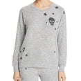thumbnail image 1 of P.J. Salvage Womens Skulls and Stars Pajama Sweater, Grey, Medium, 1 of 1