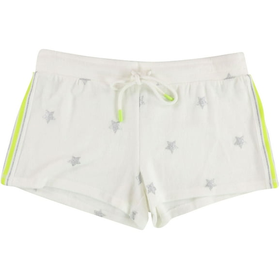P.J. Salvage Womens Sliver Stars Pajama Shorts, Off-White, Small