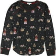 thumbnail image 1 of P.J. Salvage Womens Sloth Presents Thermal Pajama Shirt, Grey, Medium, 1 of 1